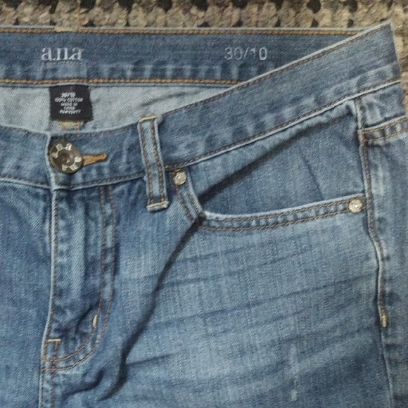 a.n.a Blue Straight Leg Jeans with Distressed Details​​ - Picture 4 of 6